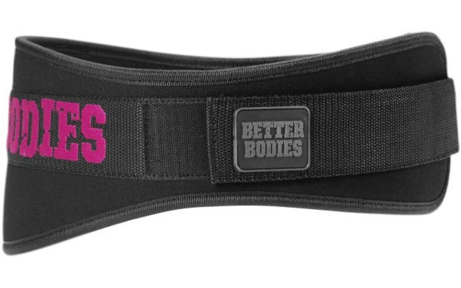 Better Bodies Womens Gym Belt - Schwarz / Pink 3 Better Bodies Womens Gym Belt - Schwarz / Pink