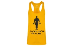 Golds Gym Muscle Joe Slogan Premium Tank - Gold