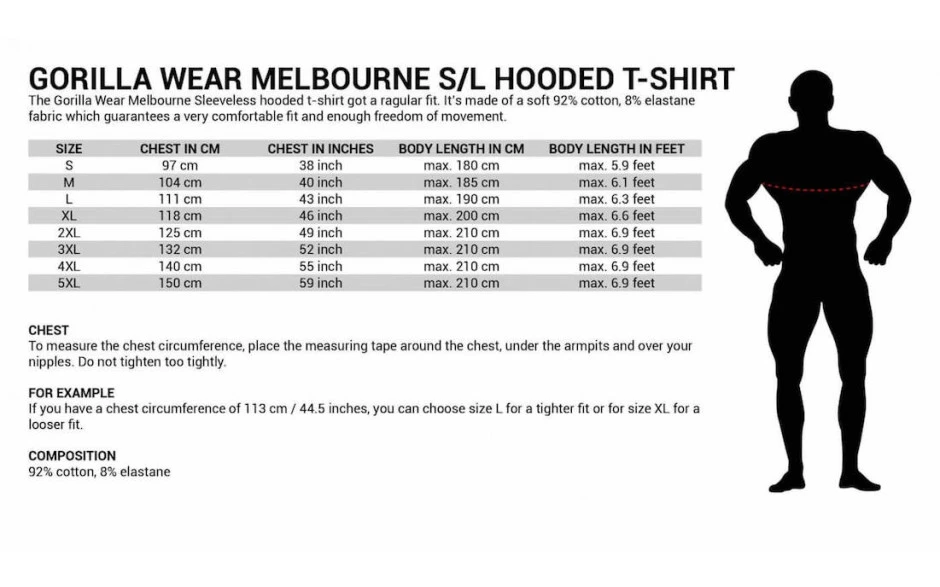Gorilla Wear Melbourne S/L Hooded T-Shirt - Red 6 Gorilla Wear Melbourne S/L Hooded T-Shirt - Red – Bild 4