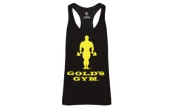 Golds Gym Muscle Joe Slogan Premium Tank - Schwarz Gold