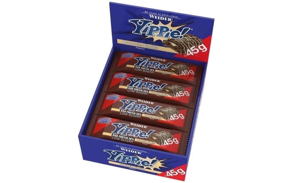 Weider Yippie! Protein Bar - 12 X 45g Riegel 4 Weider Yippie! Protein Bar - 12 X 45g Riegel – Bild 2